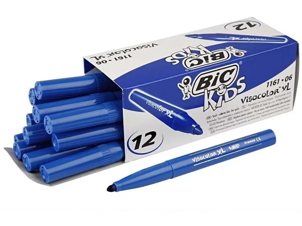 Billede 1 - BIC Visa Color Tusch, streg 3 mm, mørk blå, 12stk./ 1 pk.