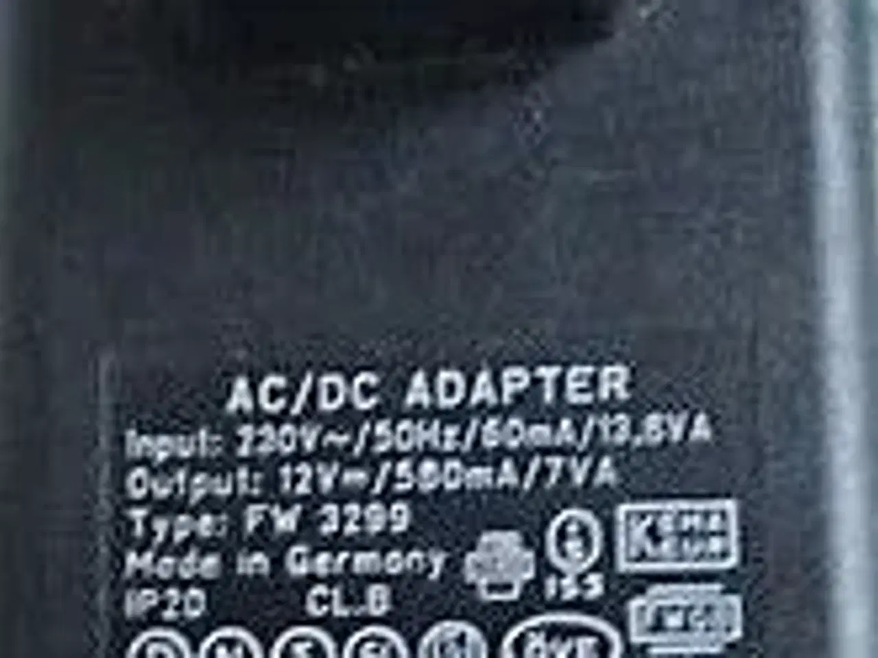 Billede 2 - Strømforsyning AC/DC Adapter 12VDC 580mA FRIWO