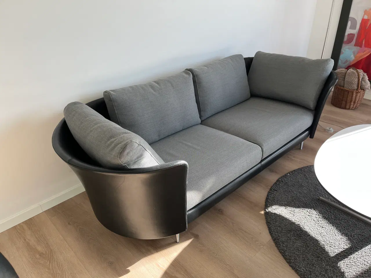 Billede 9 - MH Vascas sort preston læder Hallingdal stof grå.