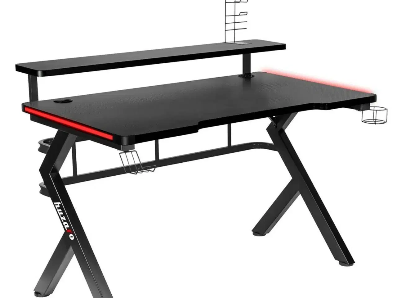 Billede 7 - Skrivebord Gaming Huzaro HZ-Hero 5.0 RGB Sort Stål Kulfiber 116 x 69,5 x 59 cm