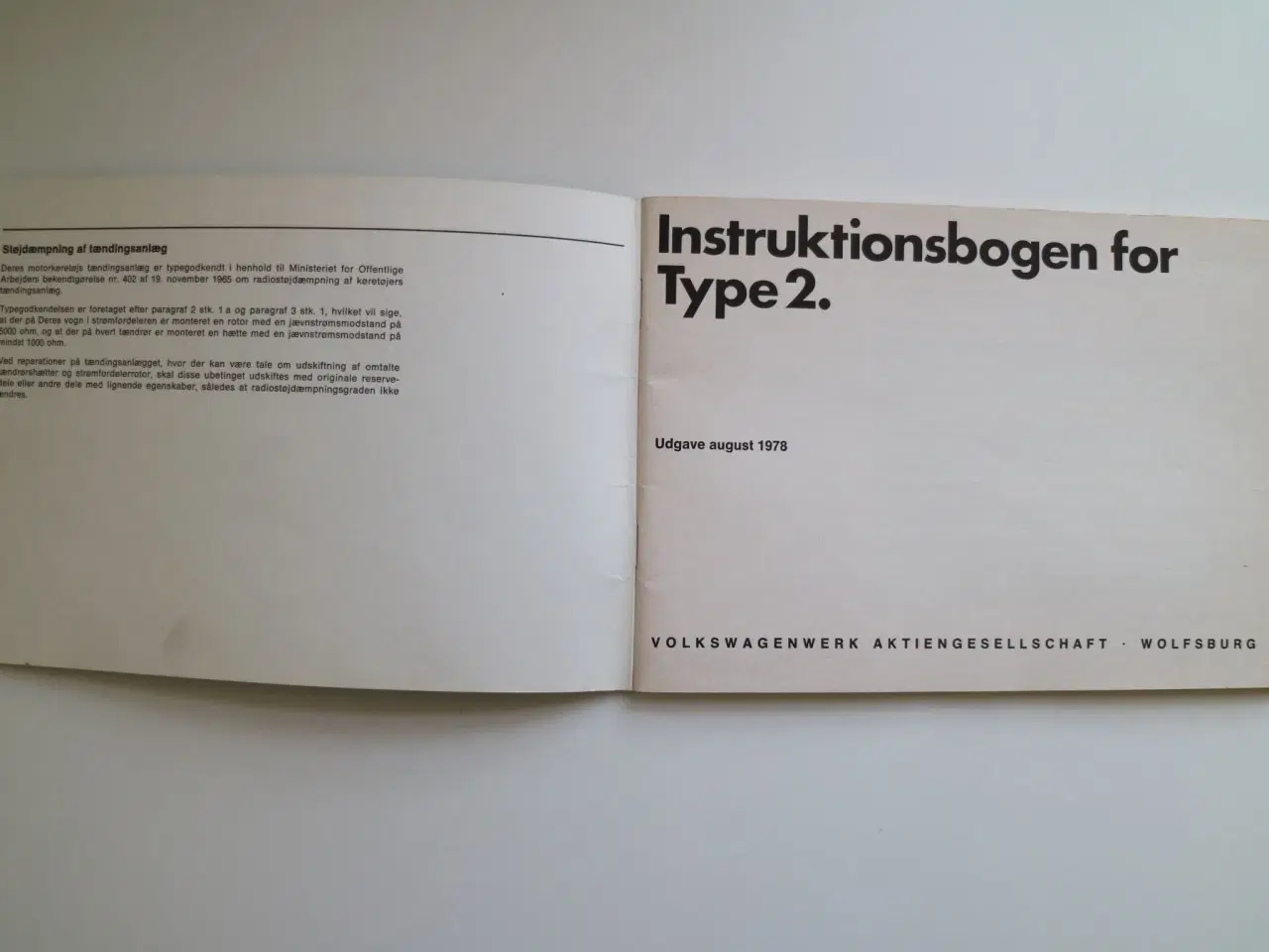 Billede 4 - VW instruktionsbog Type 2 - "rugbrød" 1978