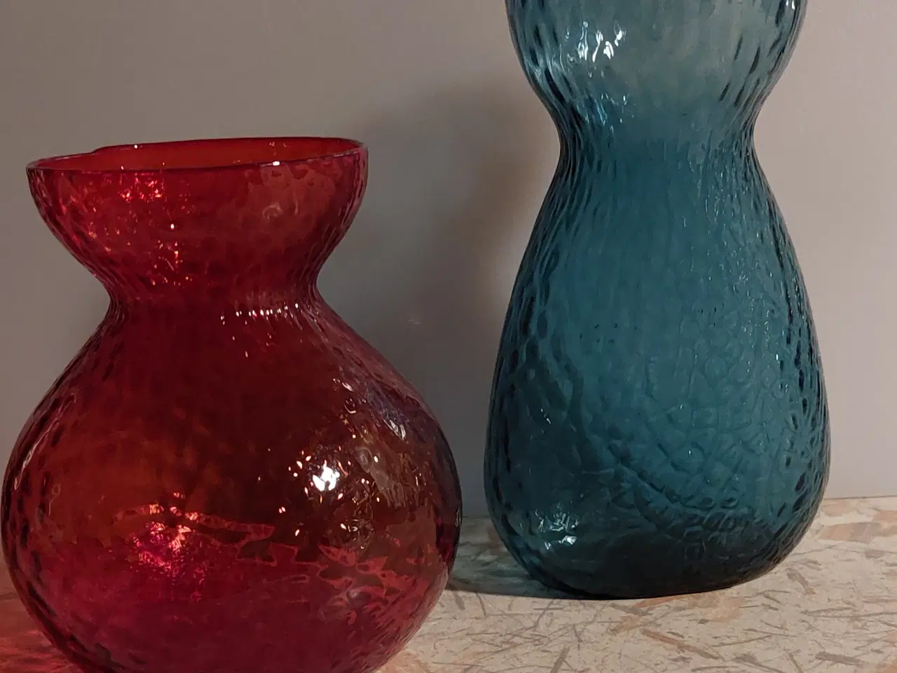 Billede 1 - 2 GAMLE HYACINTGLAS - FYENS GLASVÆRK - samlet pris