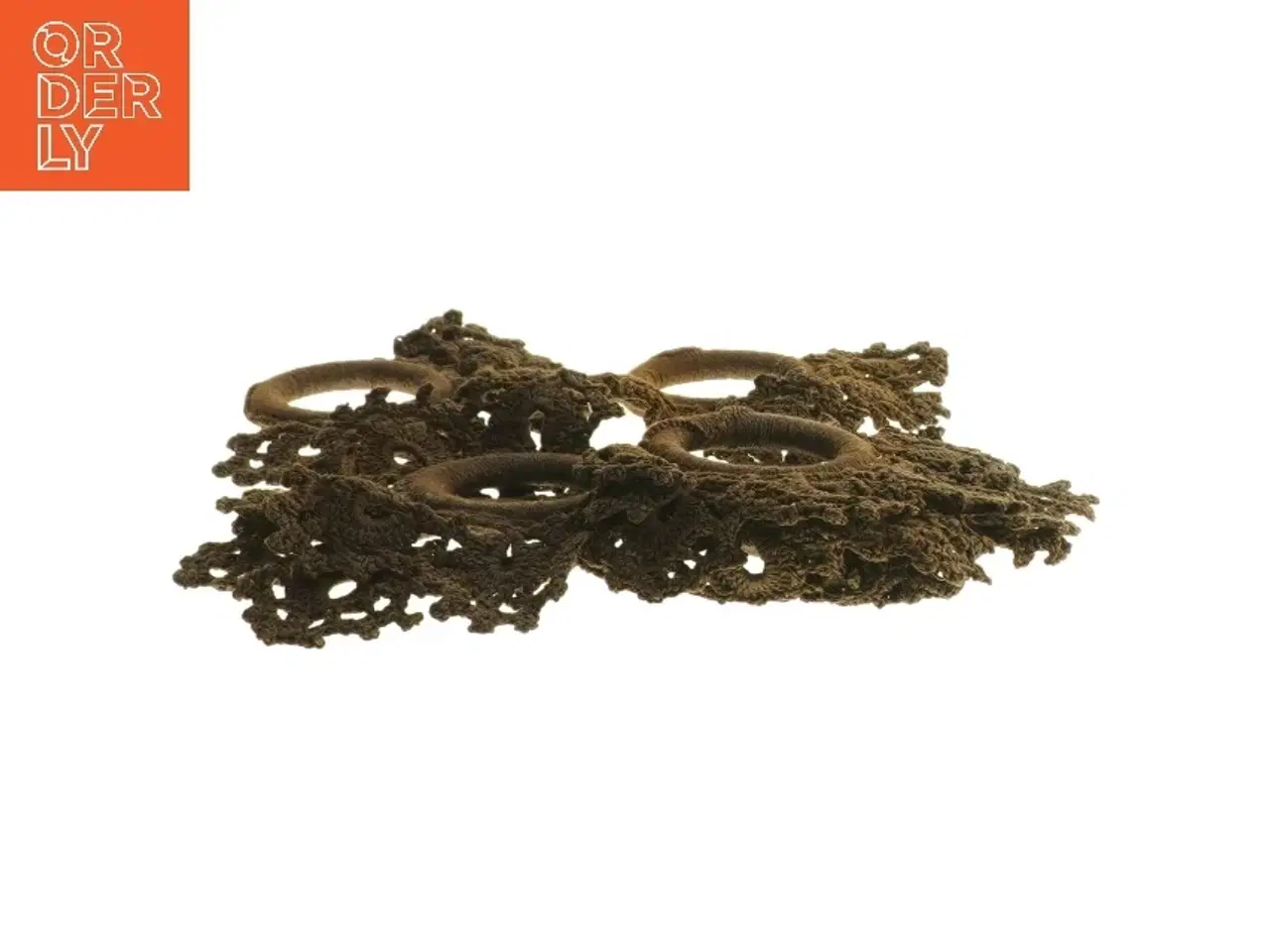 Billede 2 - 17 Brune servietringe af stof (str. 17 stk 7 cm)