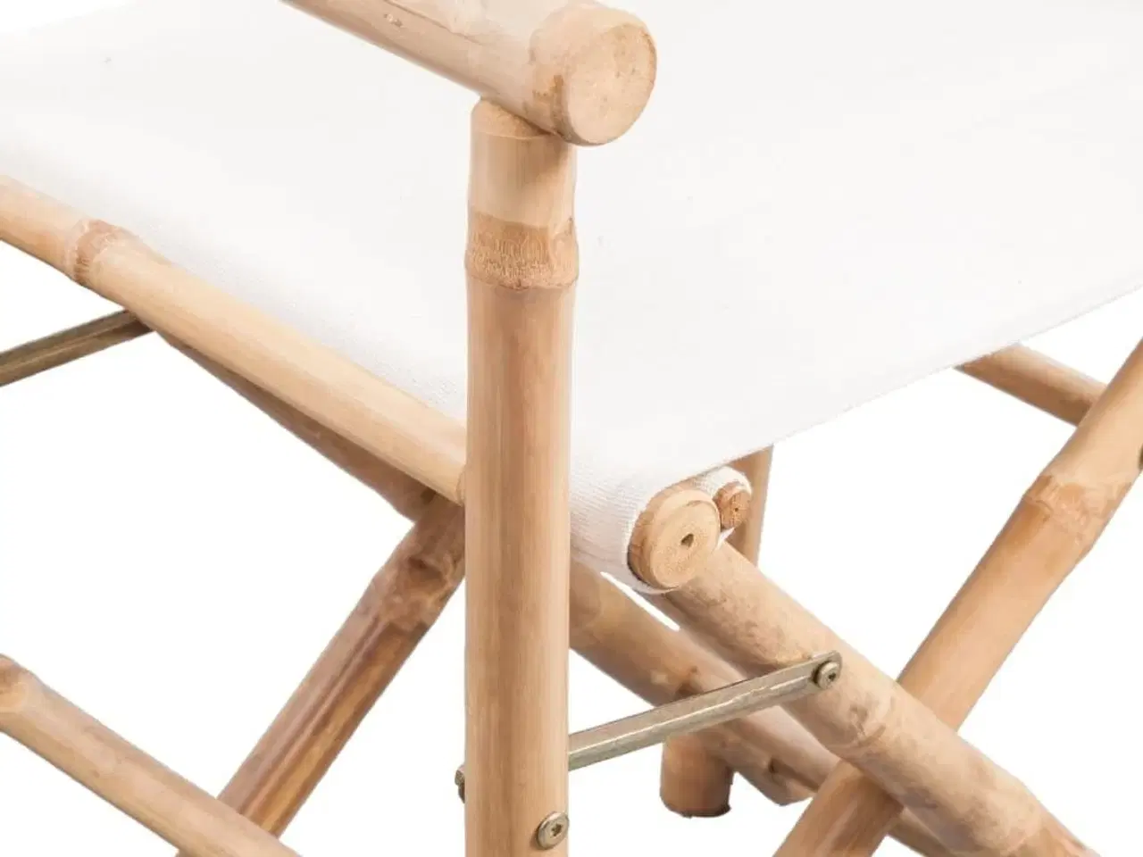 Billede 5 - Foldbare instruktørstole 2 stk. bambus og lærred