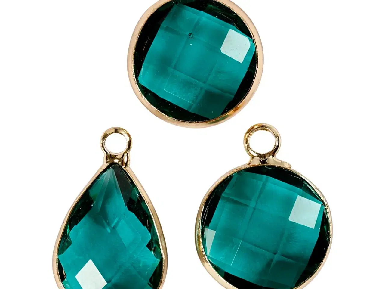 Billede 1 - Smykkevedhæng, H: 15-20 mm, hulstr. 2 mm, grøn, 1 pk.