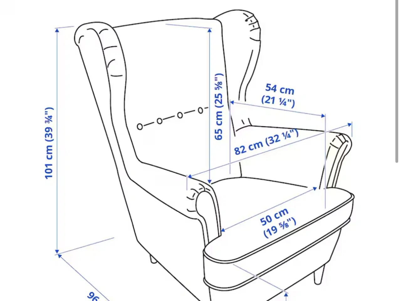 Billede 4 - Lænestol med puf - Ikea Strandmon