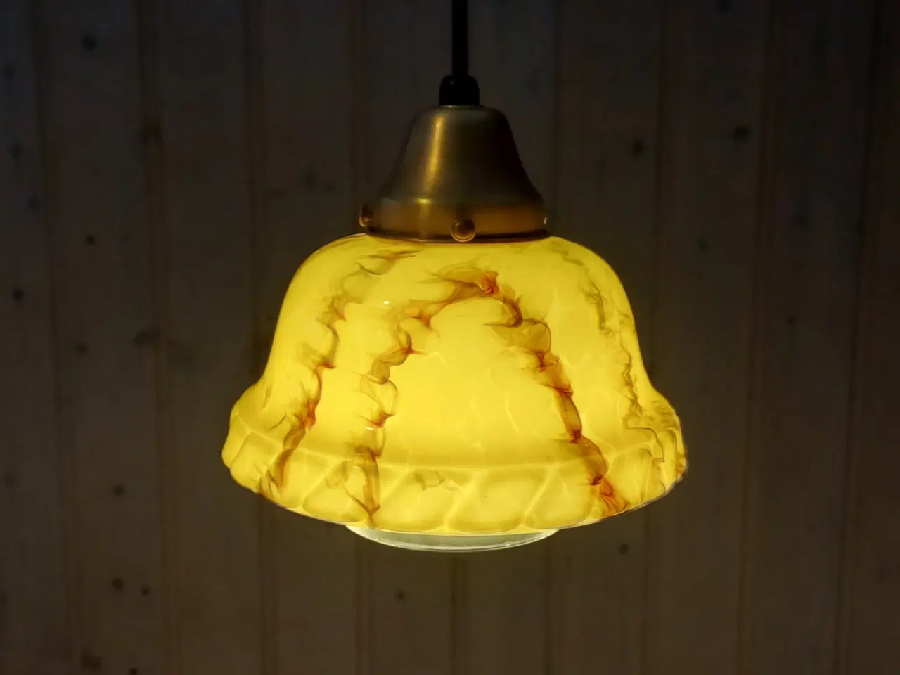 Billede 2 - Vintage/Retro Art Deco loftlampe med glasskærm