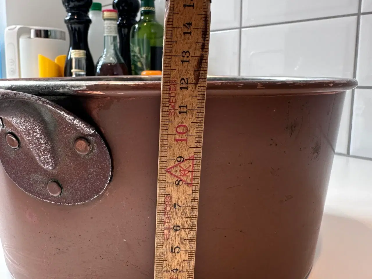 Billede 6 - Kobbergryde med håndtag på hele 5 liter