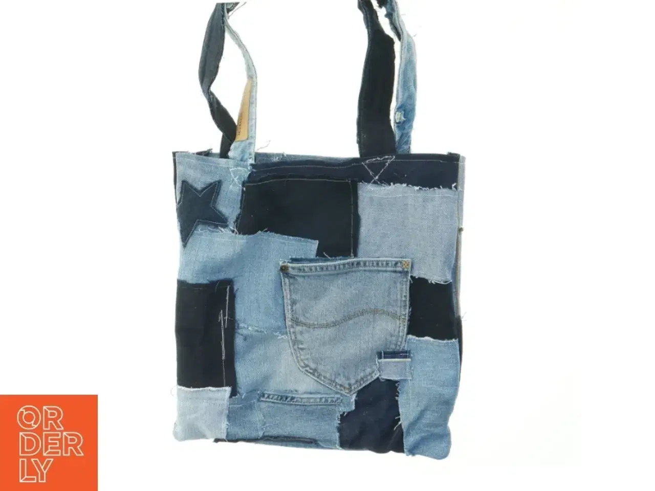 Billede 2 - Patchwork denim taske (str. 33x31 cm)