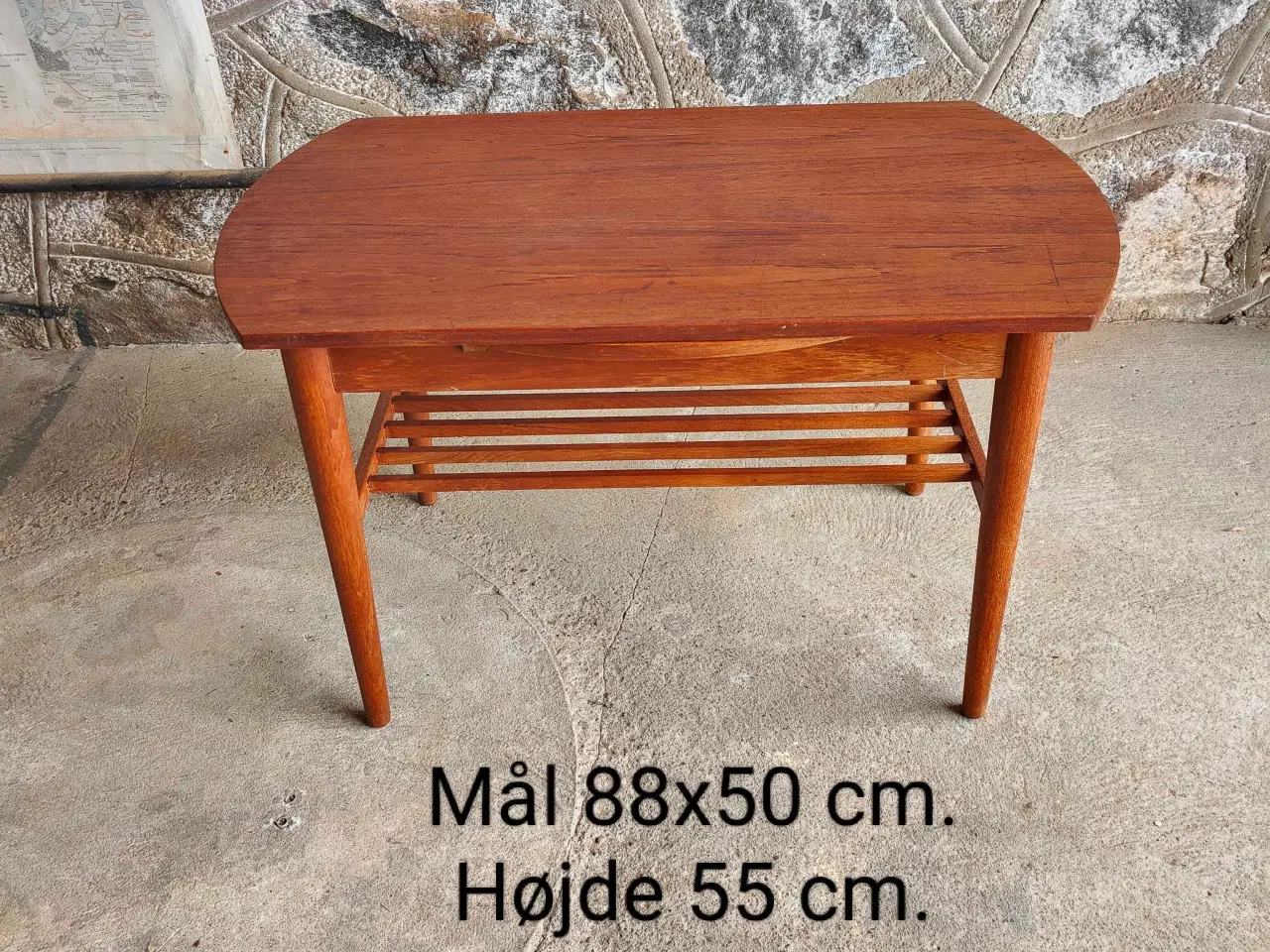 Billede 10 - Fint lille teaktræs sofabord med udtræk
