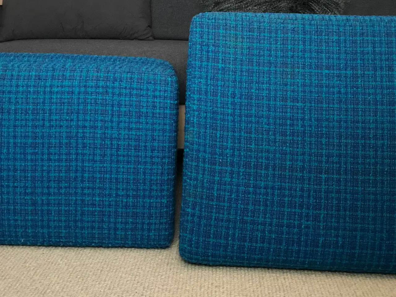 Billede 1 - 6 stk. blå sofa sæde-og ryghynder