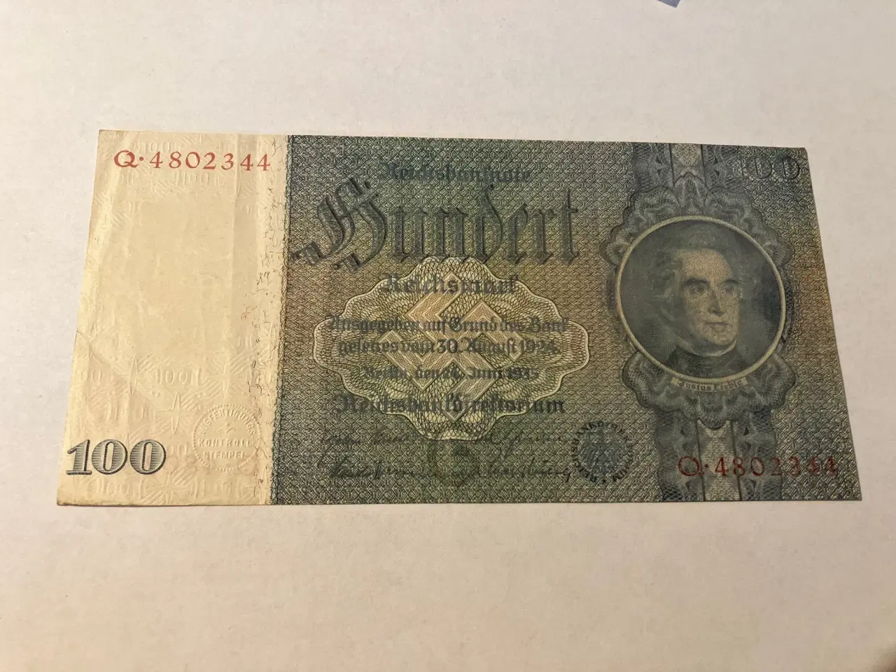 Billede 1 - 100 Reichsmark 1924 Germany