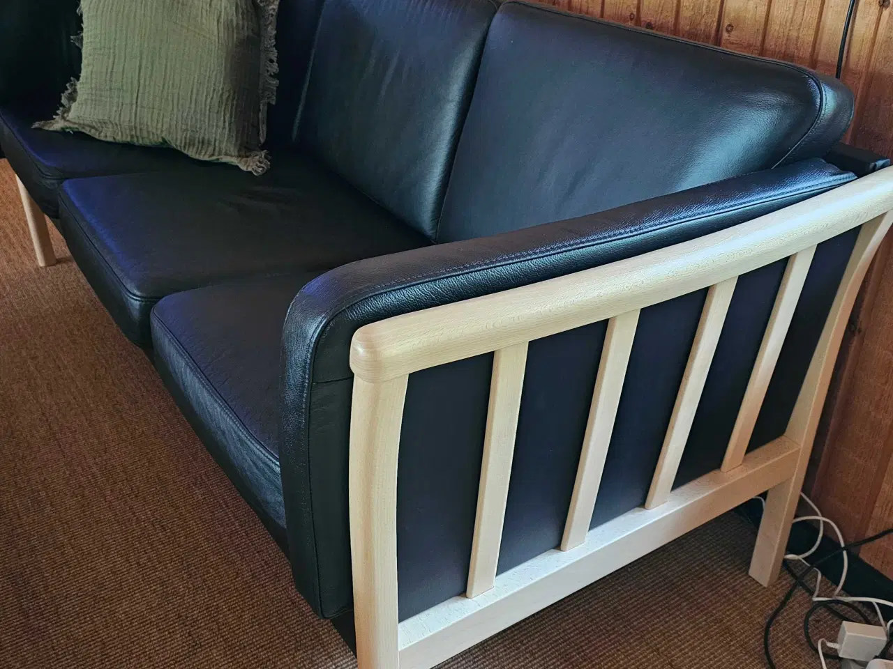 Billede 3 - Sort 3 person læder sofa