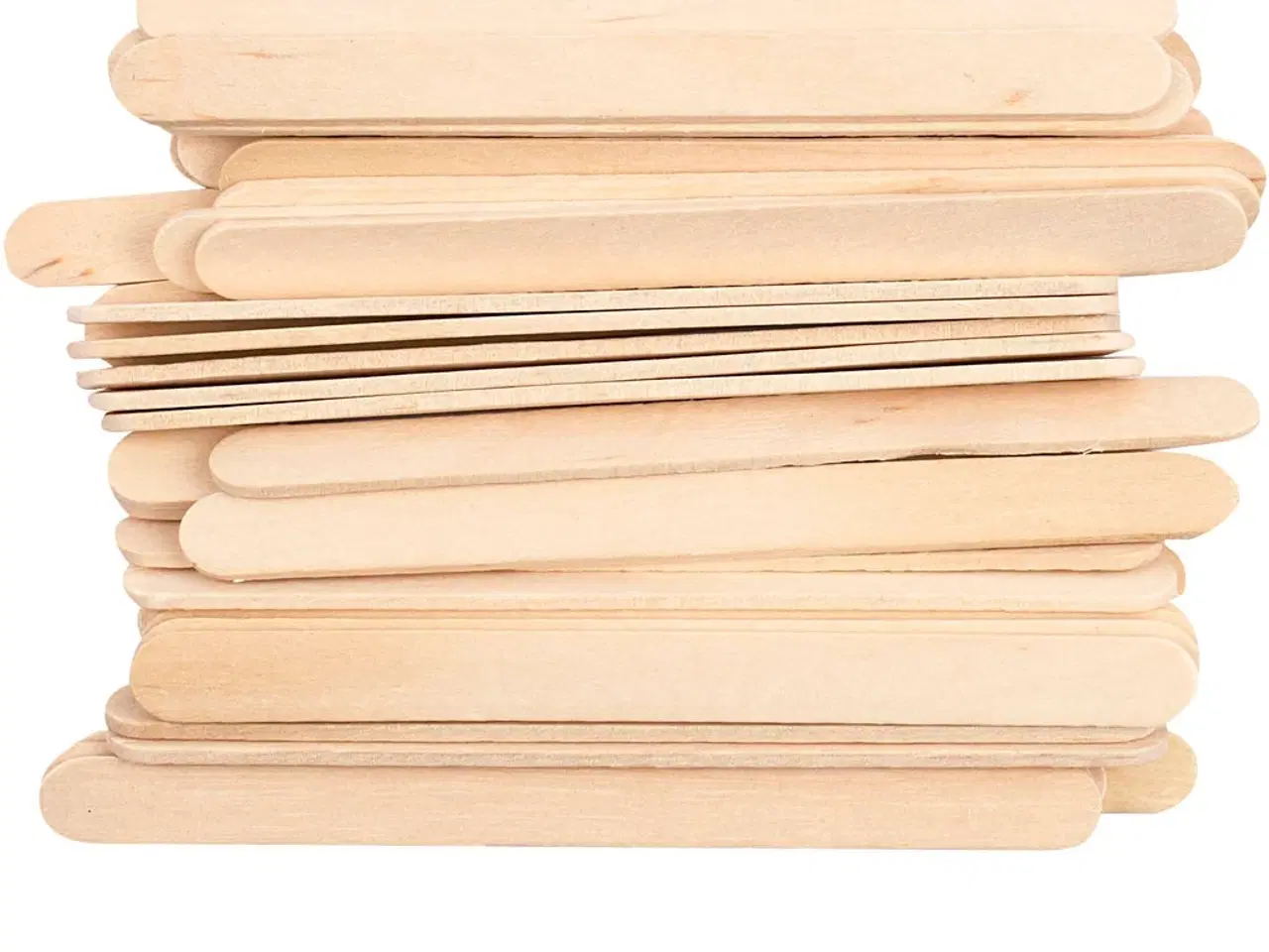 Billede 1 - Flade ispinde i naturtræ - 30 stk. til DIY-projekter