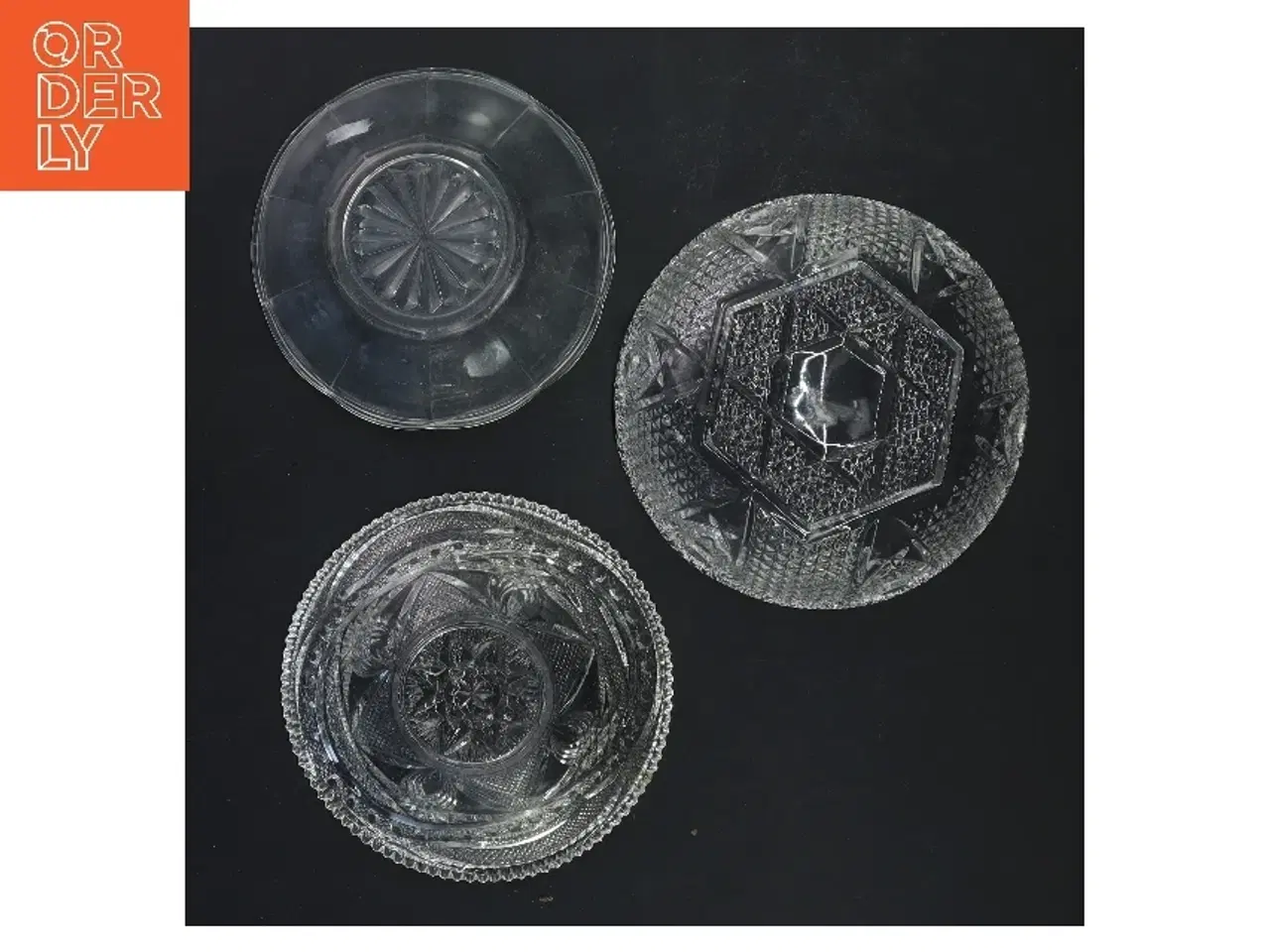 Billede 2 - Sæt med 3 dekorative glasskåle (str. 3 stk Ø 13,5 cm)