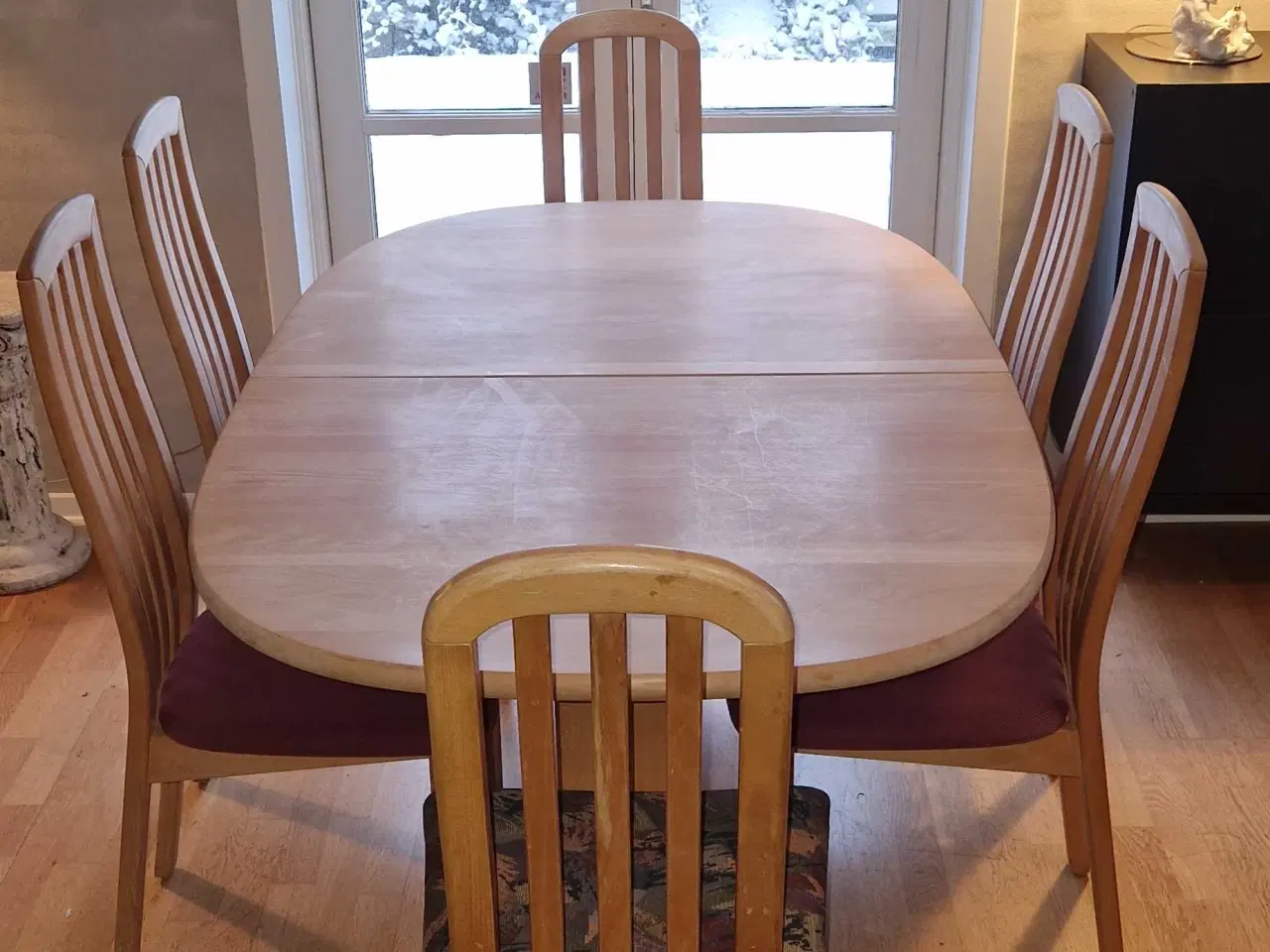Billede 3 - Spisebord med udtræk, bøg