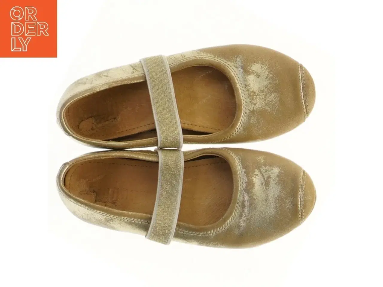 Billede 3 - Guldfarvede sko med rem (str. 20 cm)