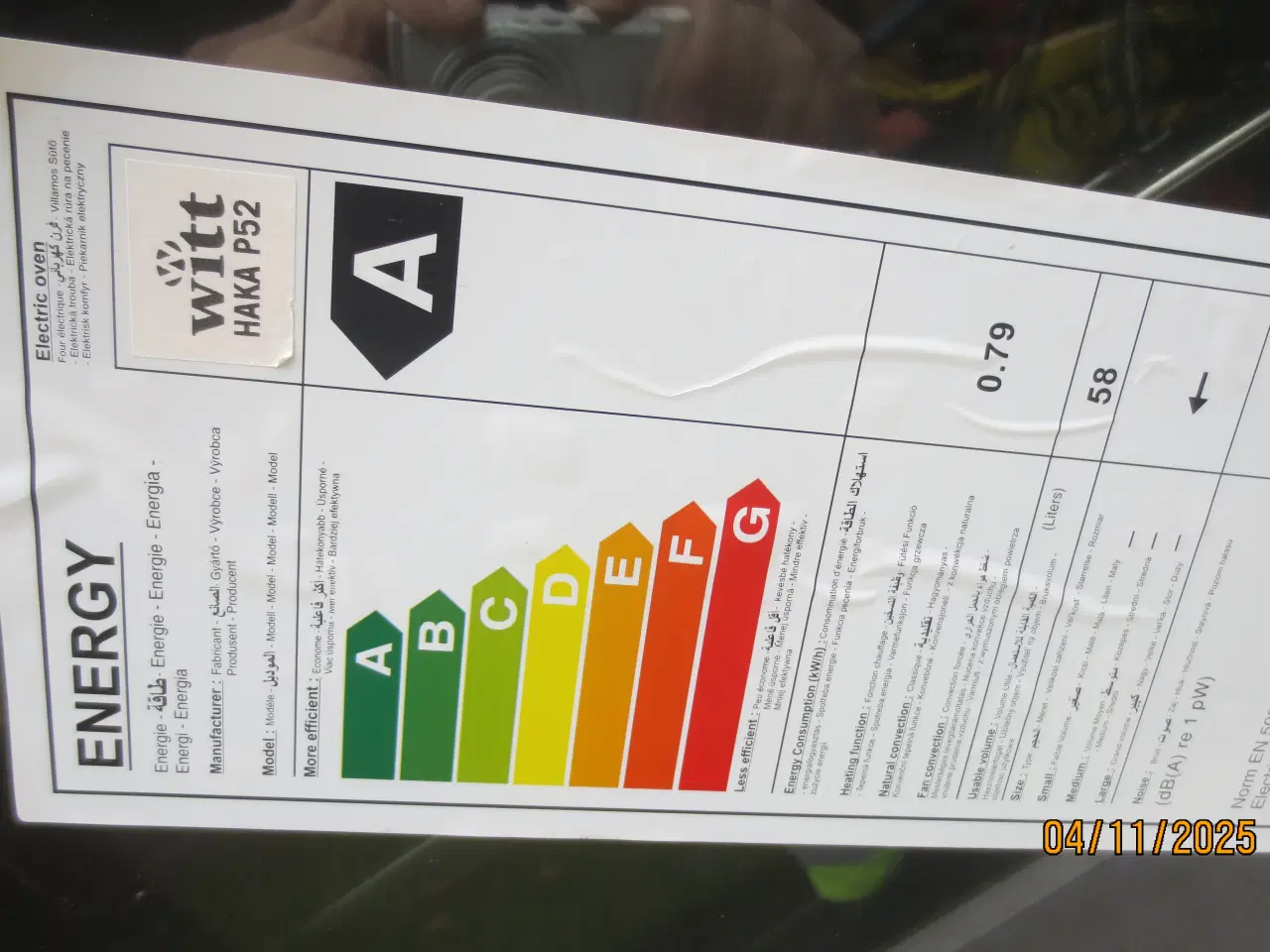 Billede 5 - 1 stk Ny Witt Model HAKA P 52 indbygningsovn 