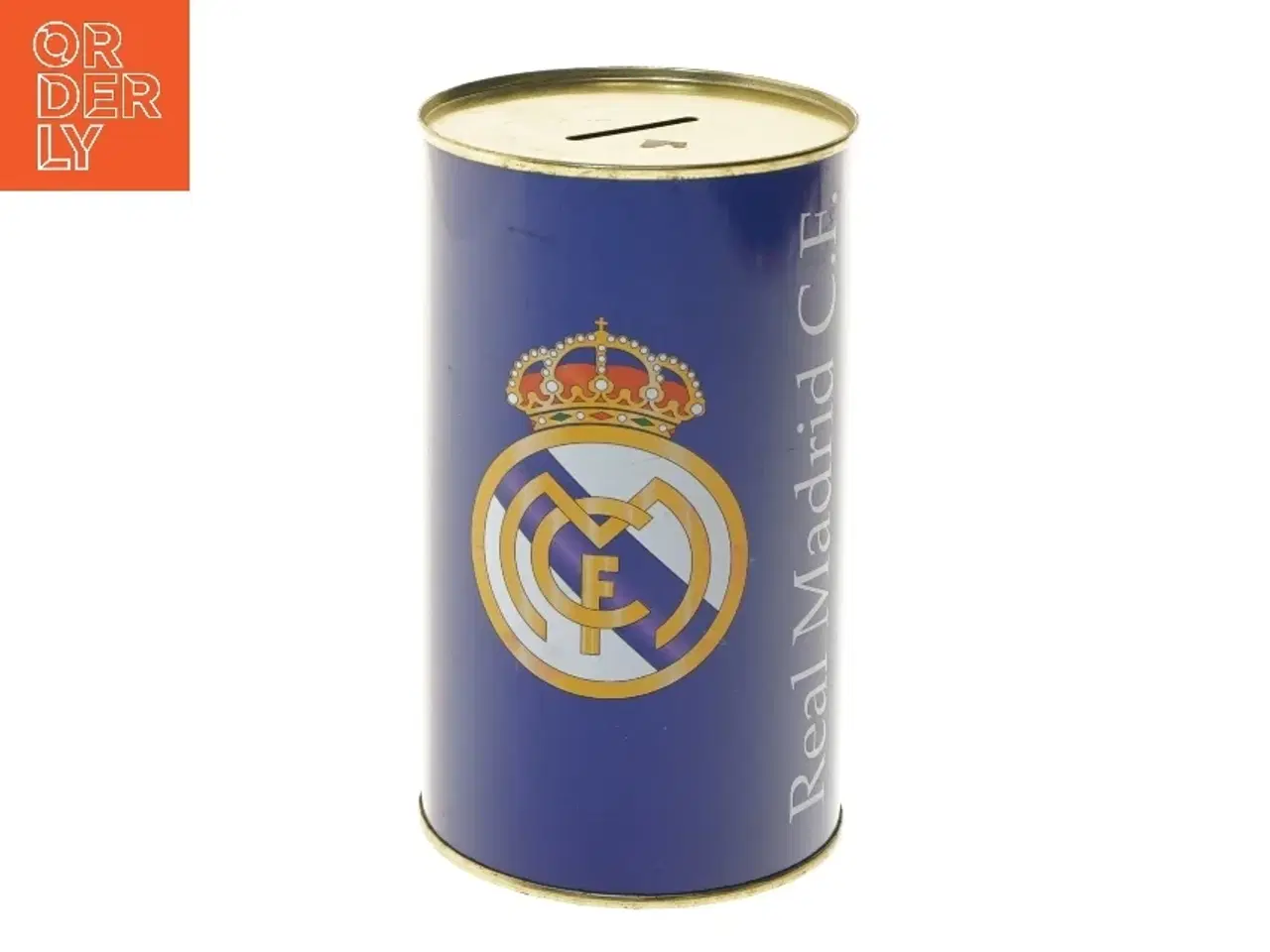 Billede 1 - Real Madrid C.F. sparegris fra Real Madrid (str. Ø 10,5 cm længde 17,5 cm)