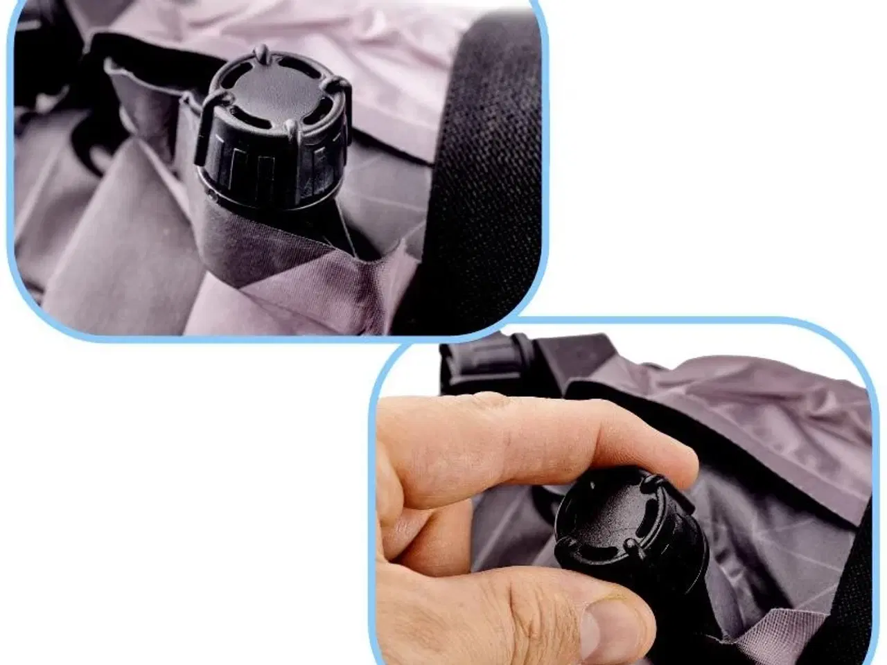 Billede 4 - Oppustelig madras til bil – 180 × 120 cm – sort/sølv