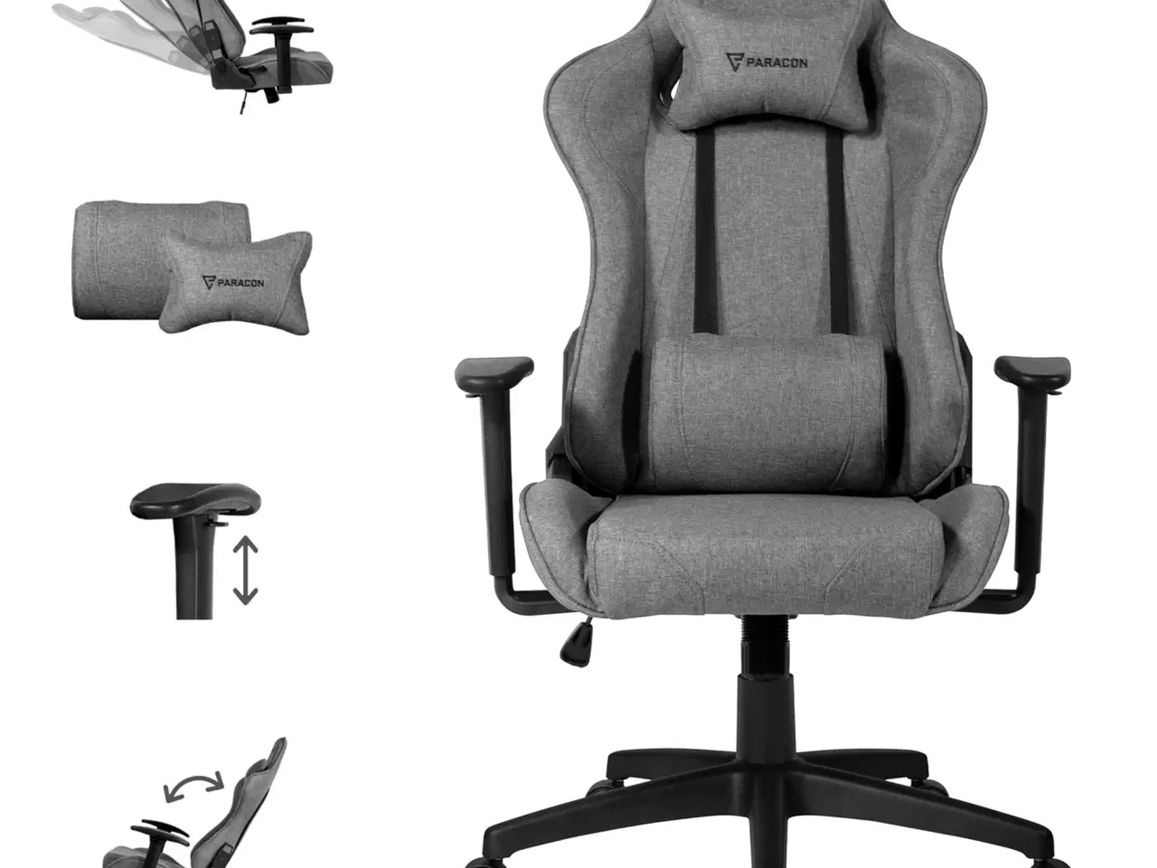 Billede 3 - Paracon gamerstol grå tekstil.