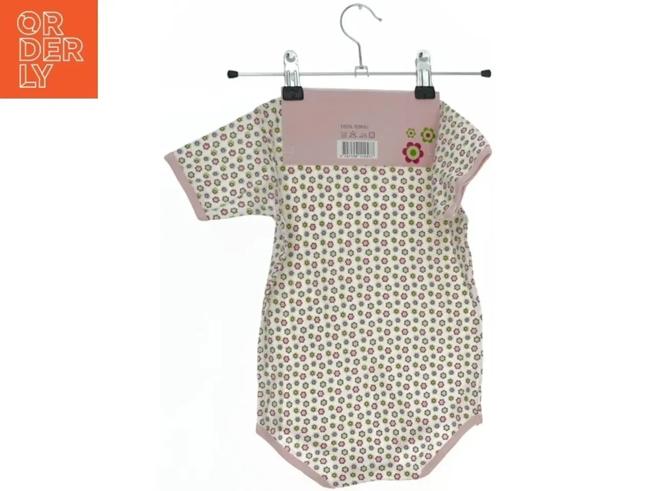 Billede 2 - Blomstret baby bodystocking (str. 92)