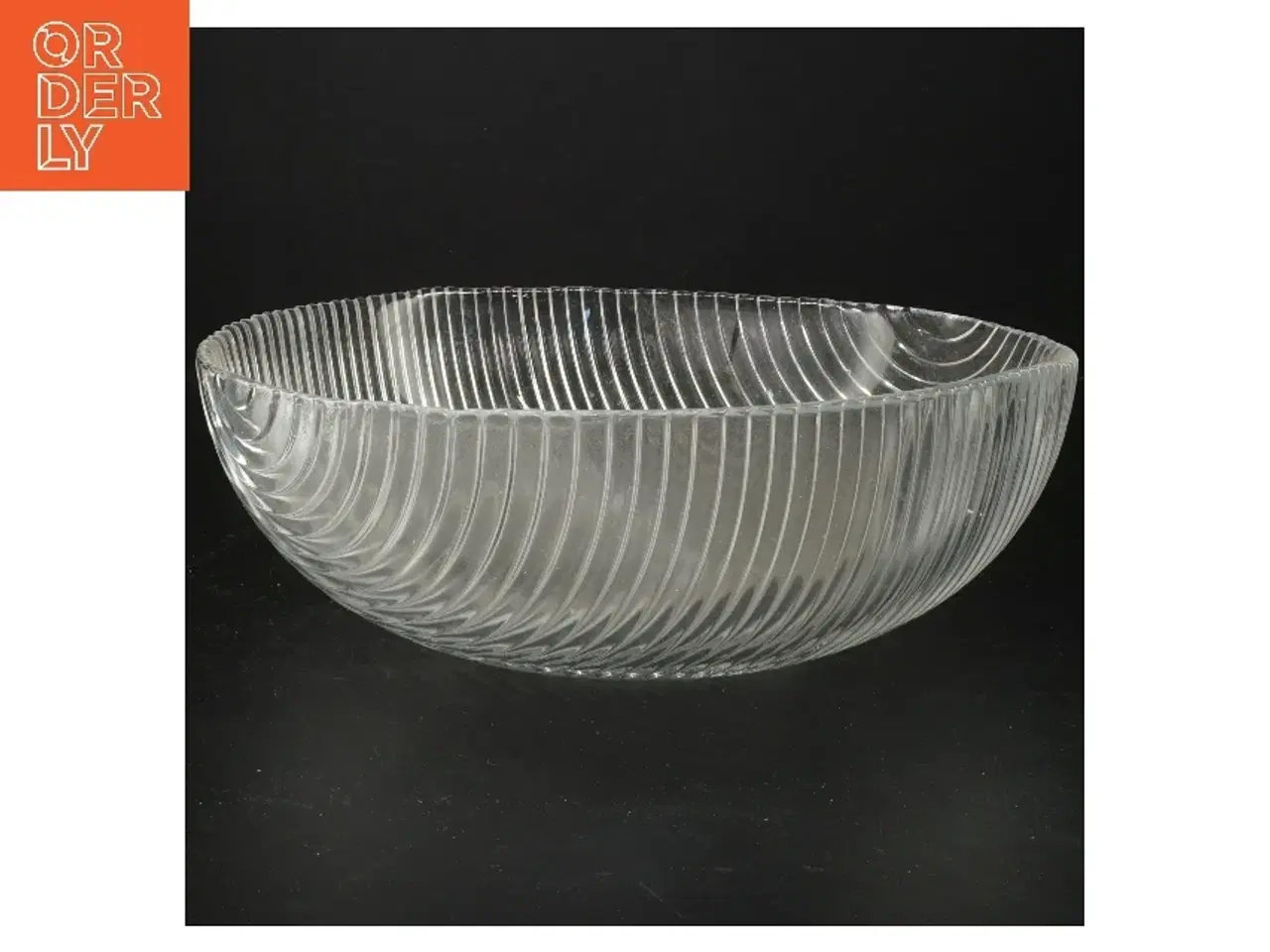 Billede 1 - Rillet glasskål (str. Ø 28 cm)