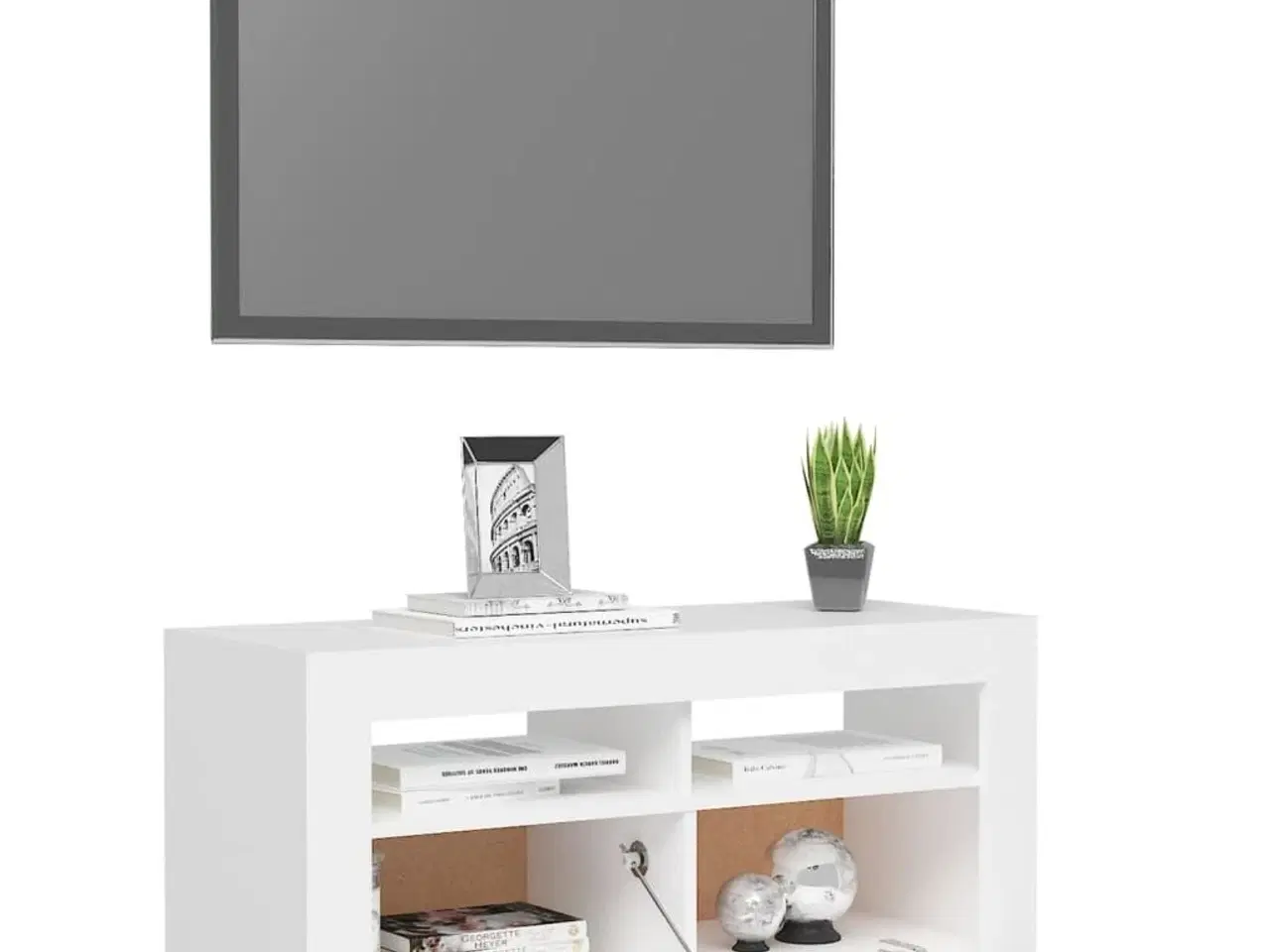 Billede 6 - Tv-skab med LED-lys 90x35x40 cm hvid