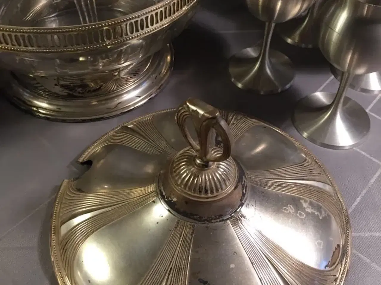 Billede 5 - Punchbowle i glas og sølv