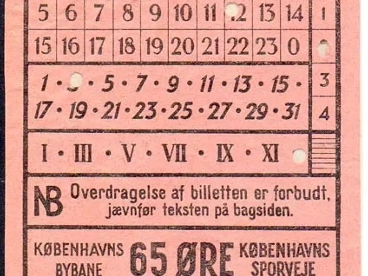 Billede 1 - DSB - KS - Fællesbillet 65 Øre