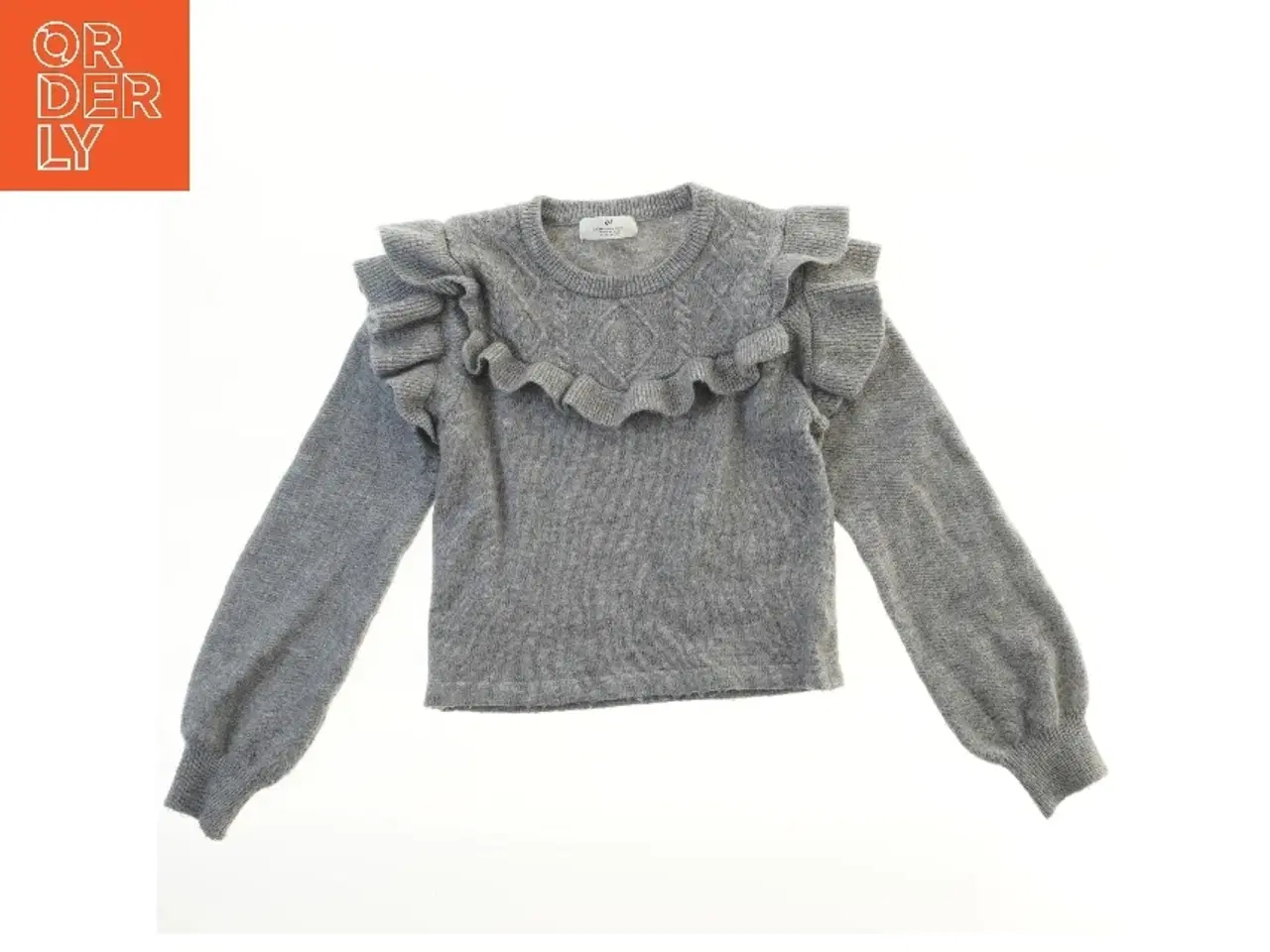 Billede 1 - Striktrøje med flæsedetaljer fra H&M (str. 164)