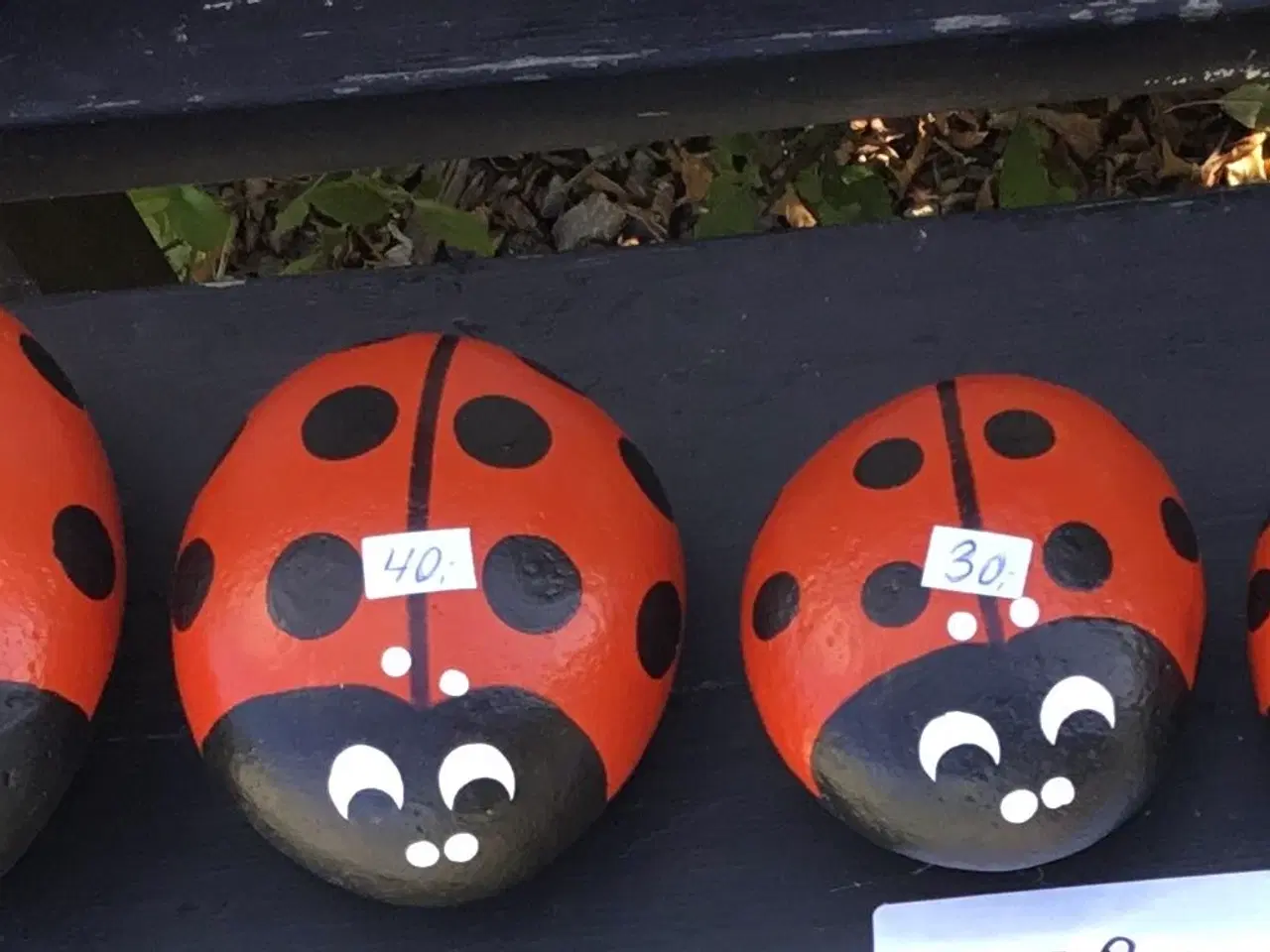 Billede 2 - Stenkunst Mariehøns og pingviner