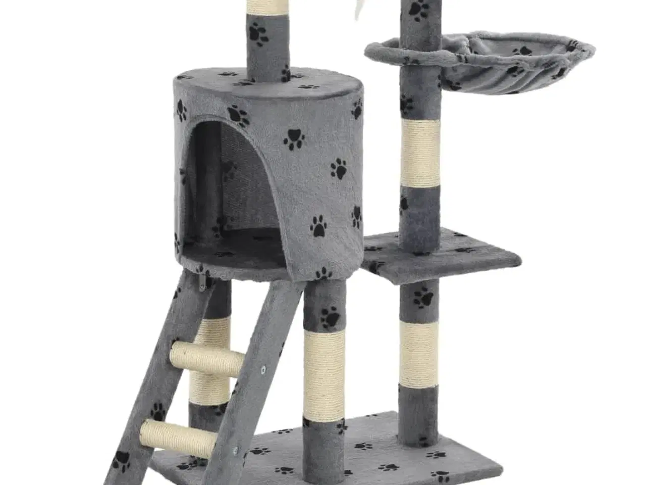 Billede 8 - Kradsetræ til katte med sisal-kradsestolper 138 cm grå poteprint