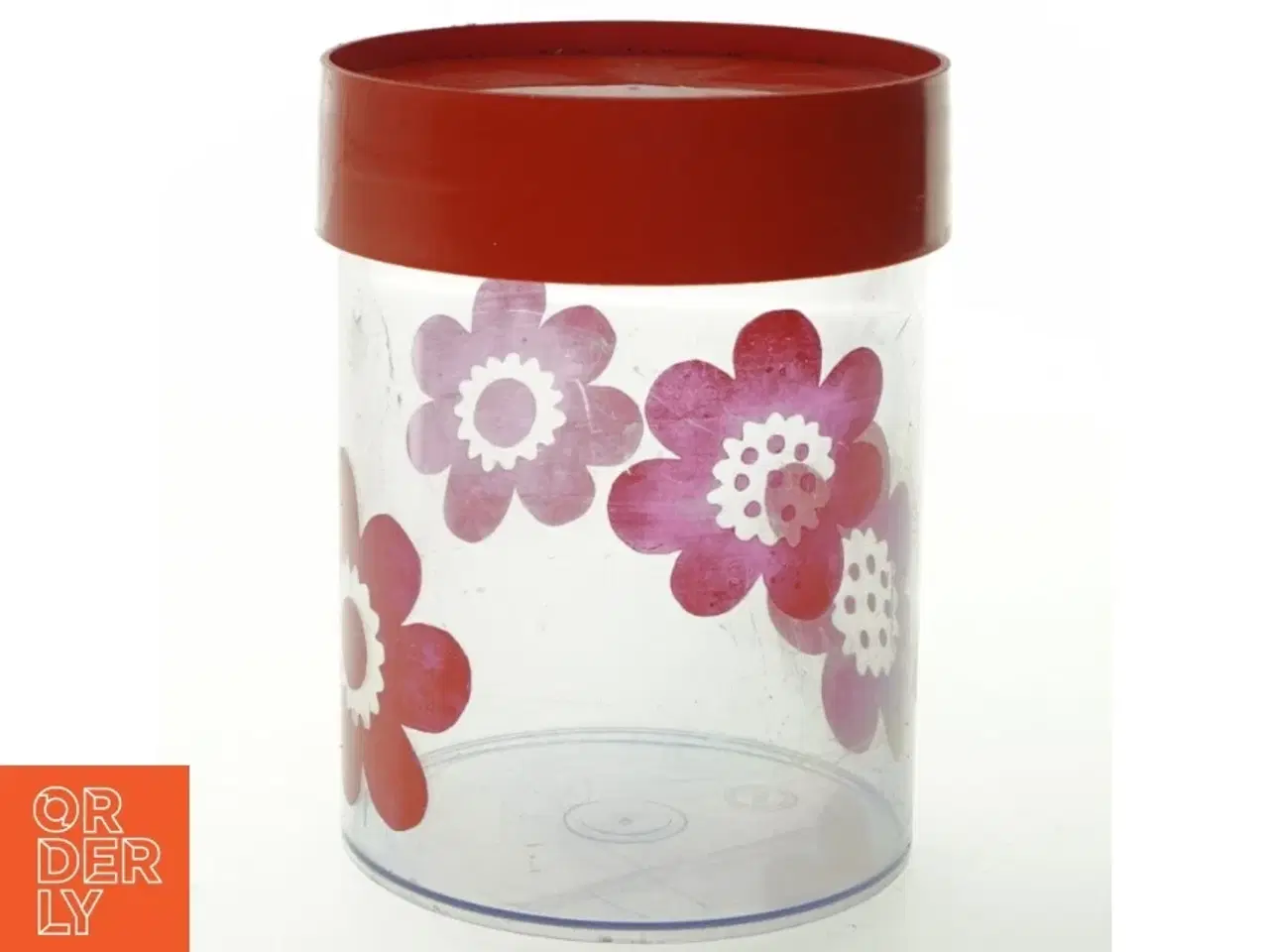 Billede 1 - Plastik opbevaringskasse med blomsterprint (str. 18x13 cm)