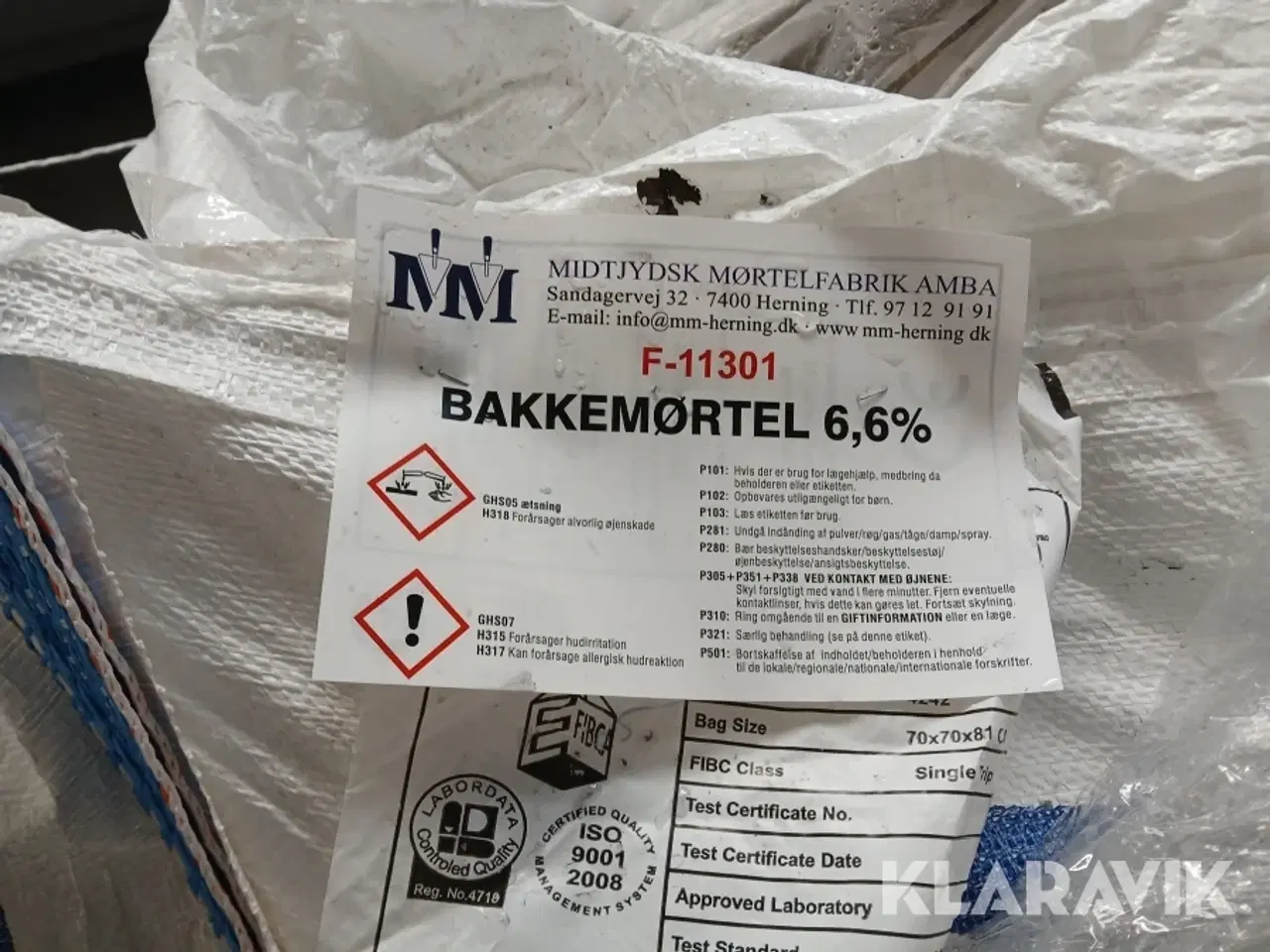 Billede 1 - Bakkemørtel 6,6% 5hl bigbag M&M Mørtel