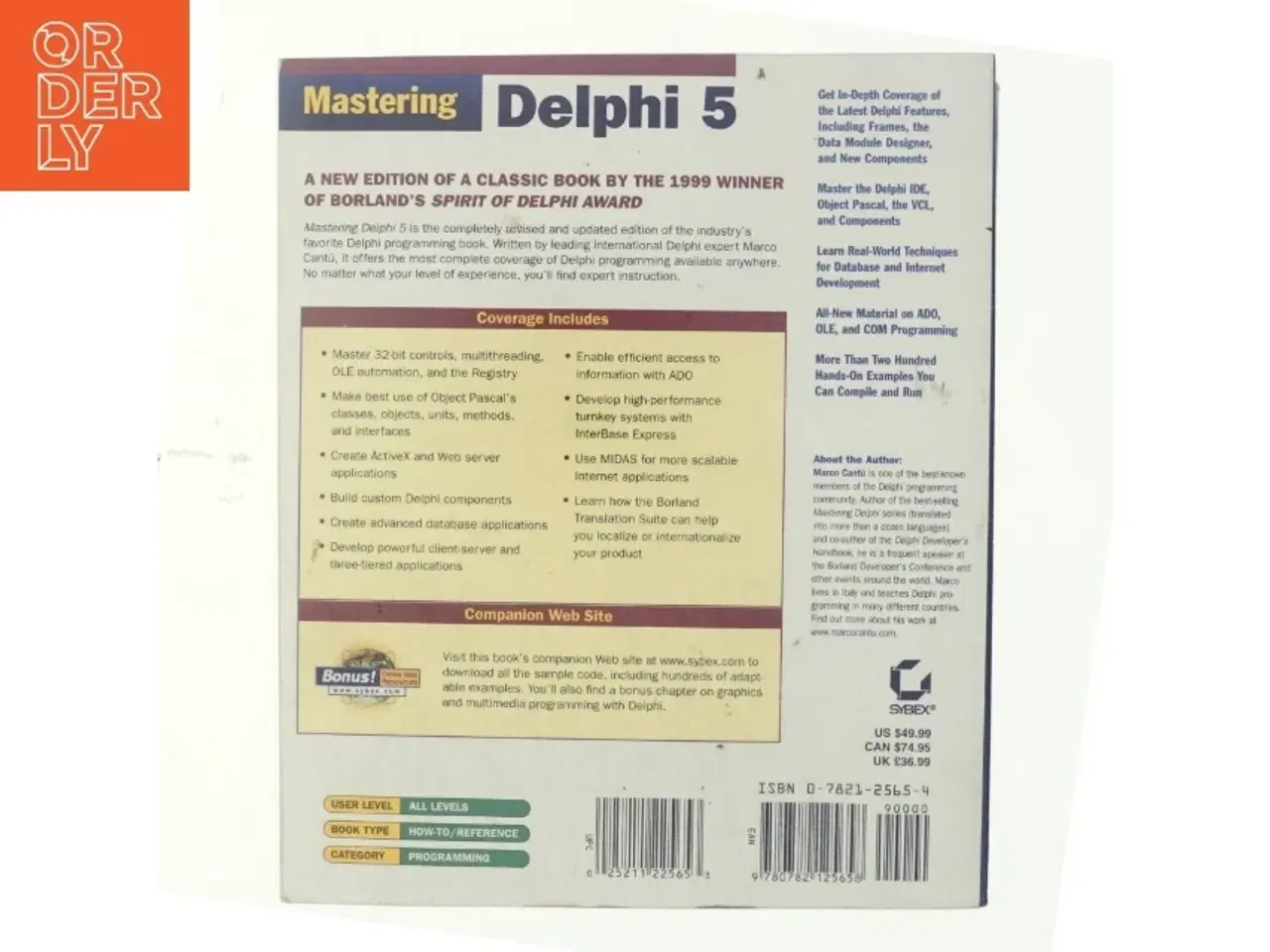Billede 3 - Mastering Delphi 5 af Marco Cant&#249; (Bog)