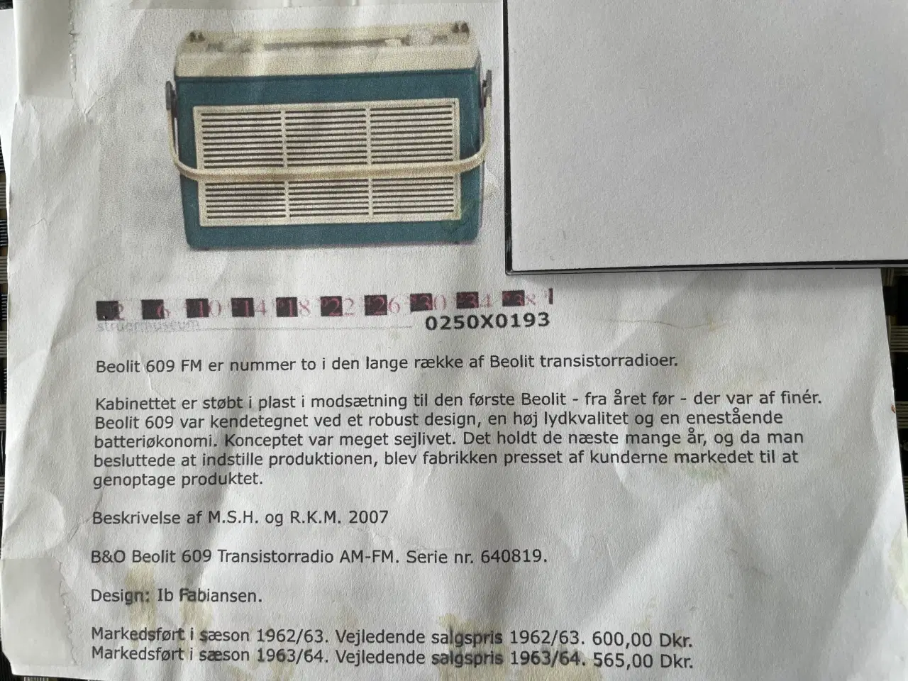 Billede 1 - B&O Beolit 609 Transistor