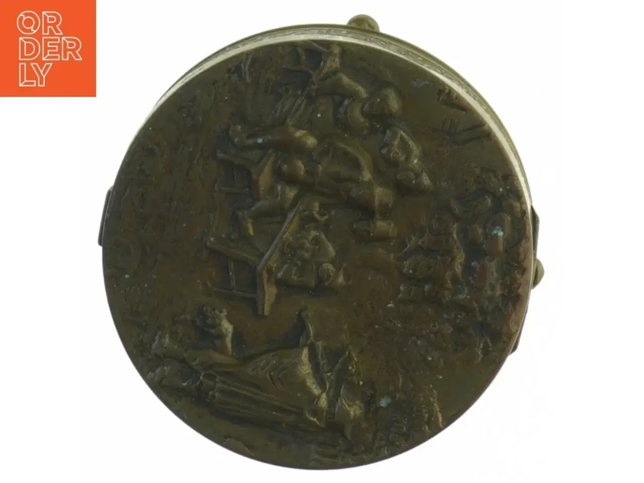 Billede 3 - Antik messing æske (str. 12 x 4 cm)