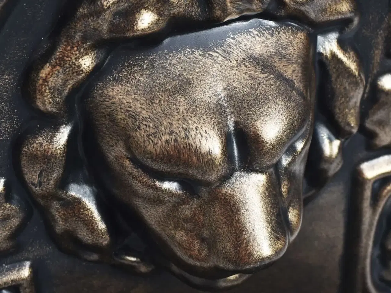 Billede 2 - Vægfontæne løvehoved bronzefarvet