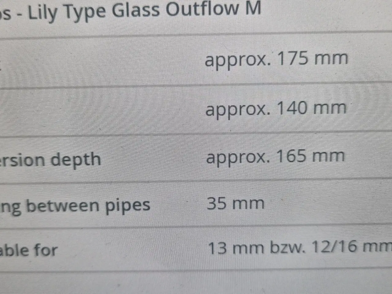 Billede 4 - Glas lilly pipe med sugekopper ind og outlet 13mm