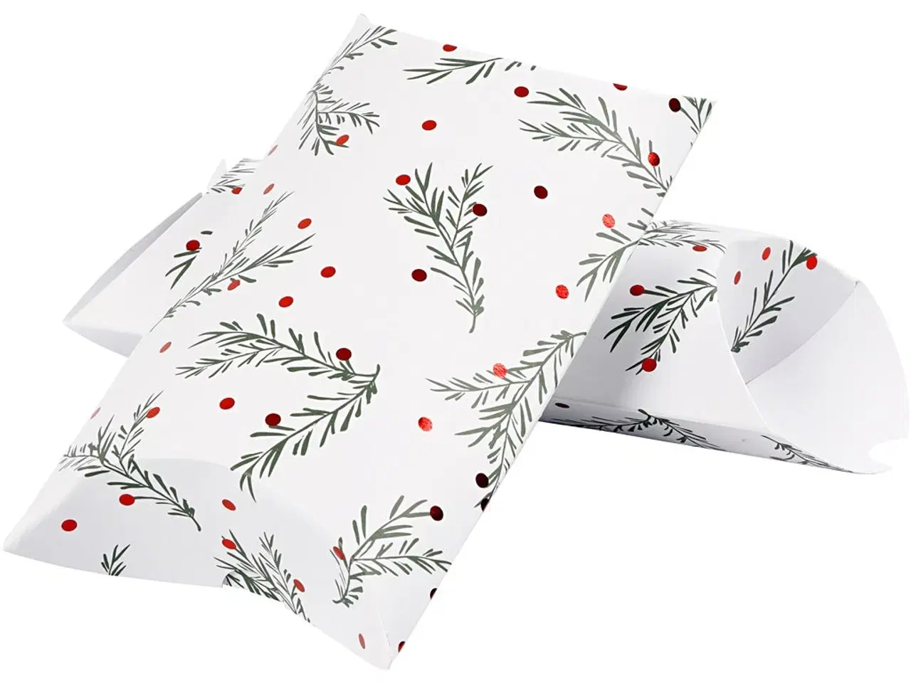 Billede 1 - Elegant gaveæske med 3 julekugler i rød og hvid