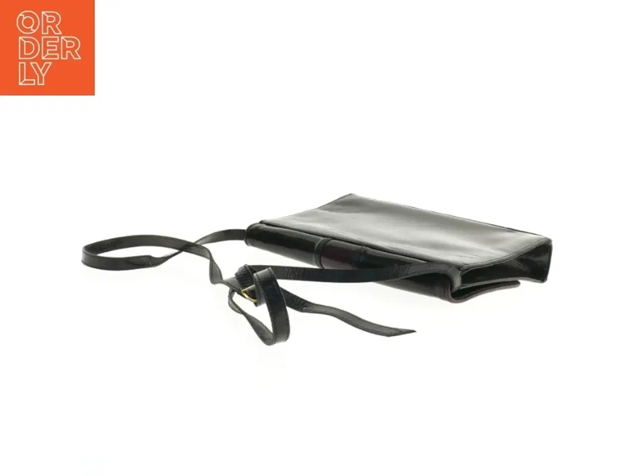 Billede 3 - Flad sort skuldertaske fra Belsac (str. 27 x 16 x 5 cm)