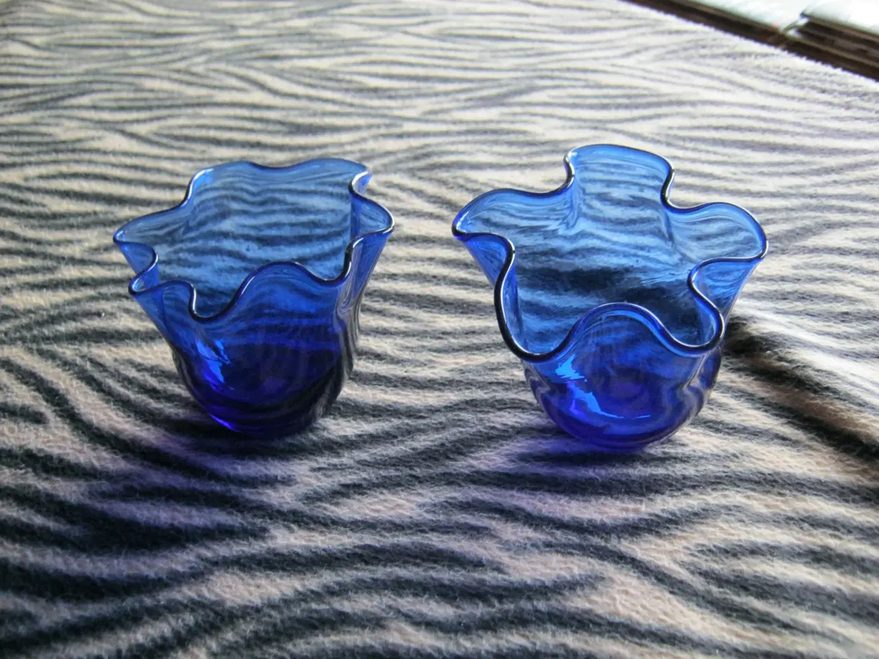 Billede 1 - blå glas lysestager