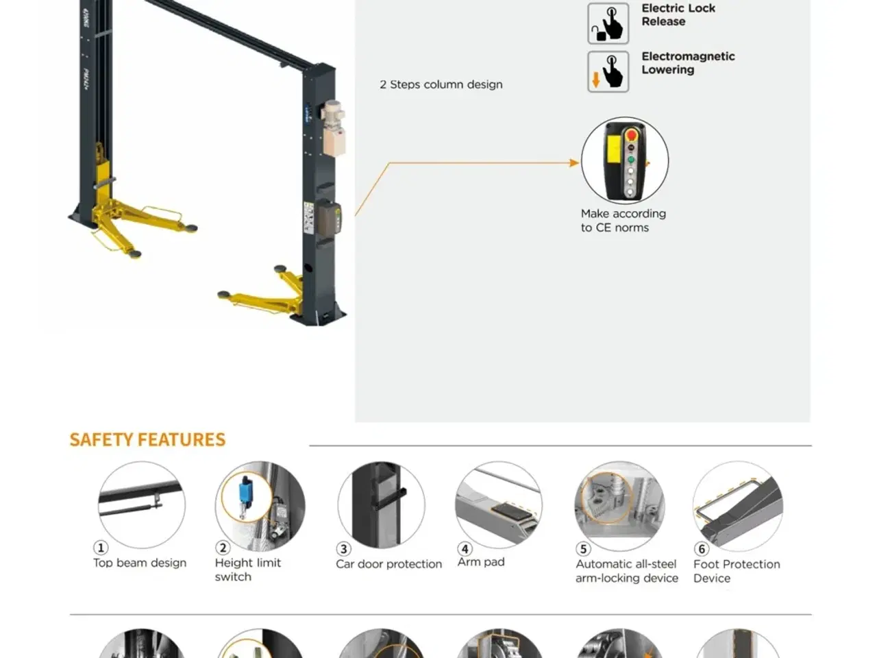 Billede 3 - 2 søjlet Luksus autolift PM242+med top ramme fra Bulldog Lifters til biler op til 4.2 ton.