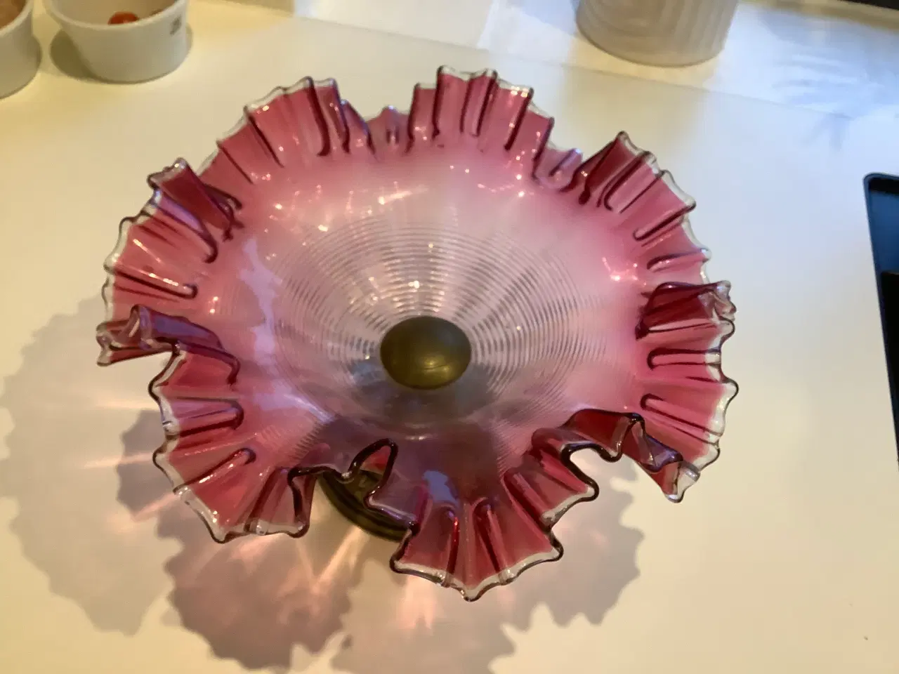 Billede 2 - Blonde porcelæns fad og ler fad