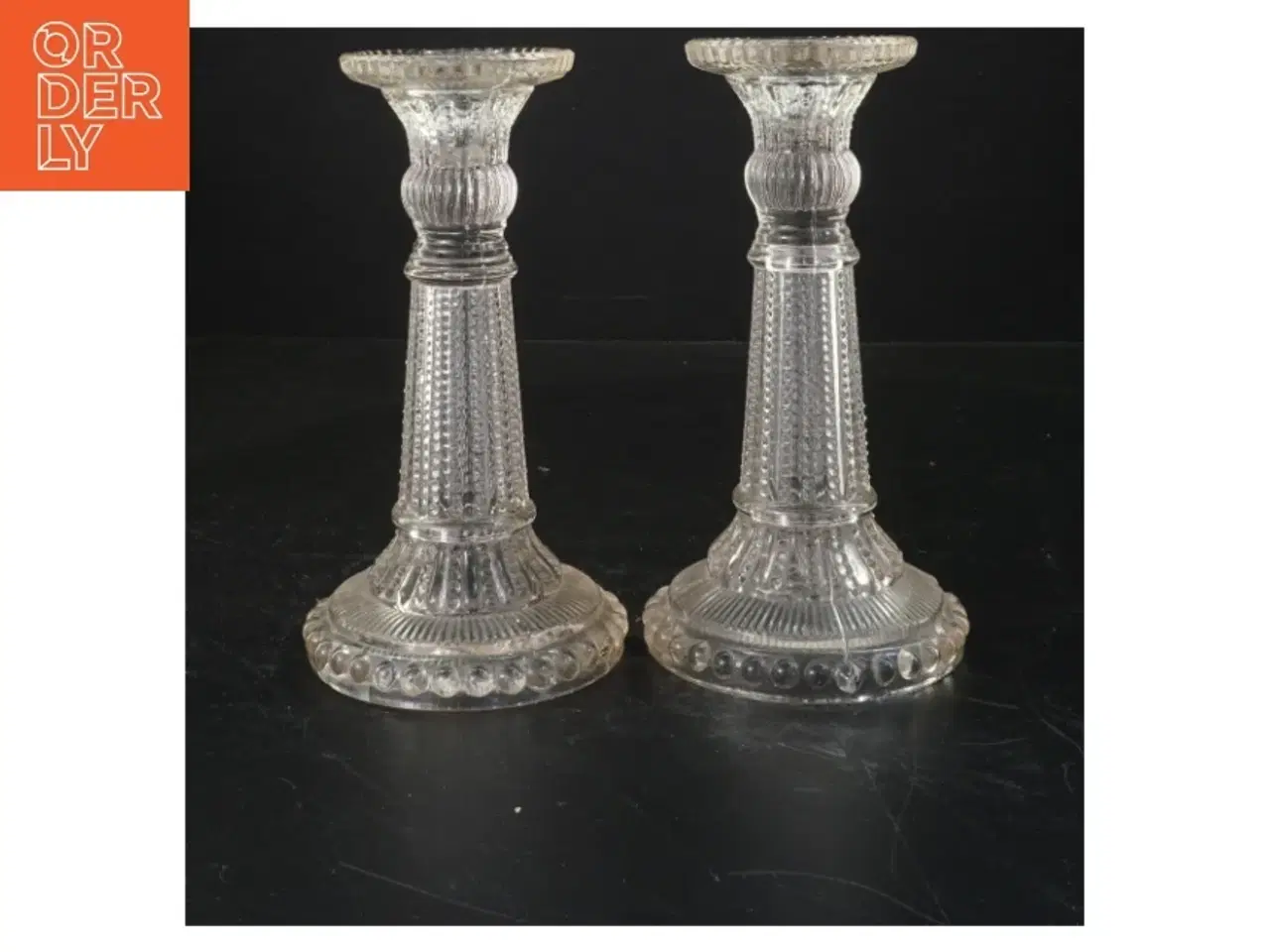 Billede 1 - Glaslysestager (str. 17 cm og 18 cm)