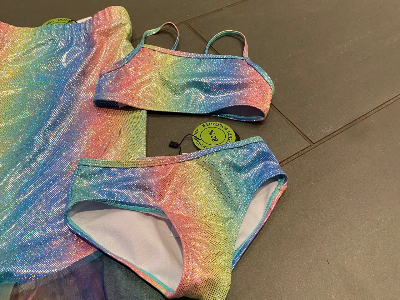 Billede 3 - Sødt havfrue bikinisæt i 3 dele - nyt med tags