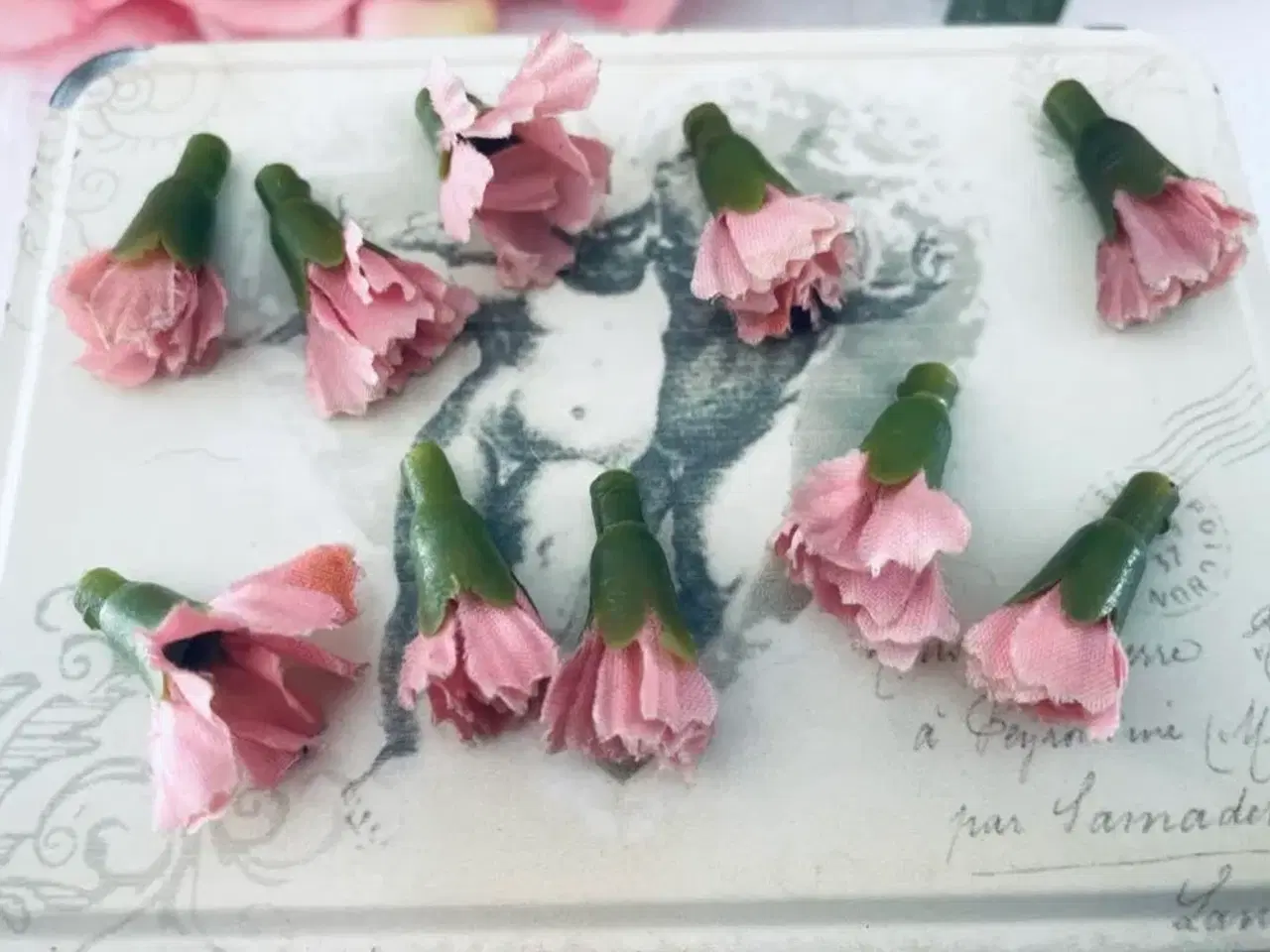 Billede 1 - Kunstig blomster lyserøde til hobby 