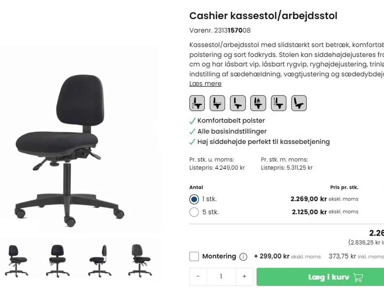 Billede 1 - Kassestol