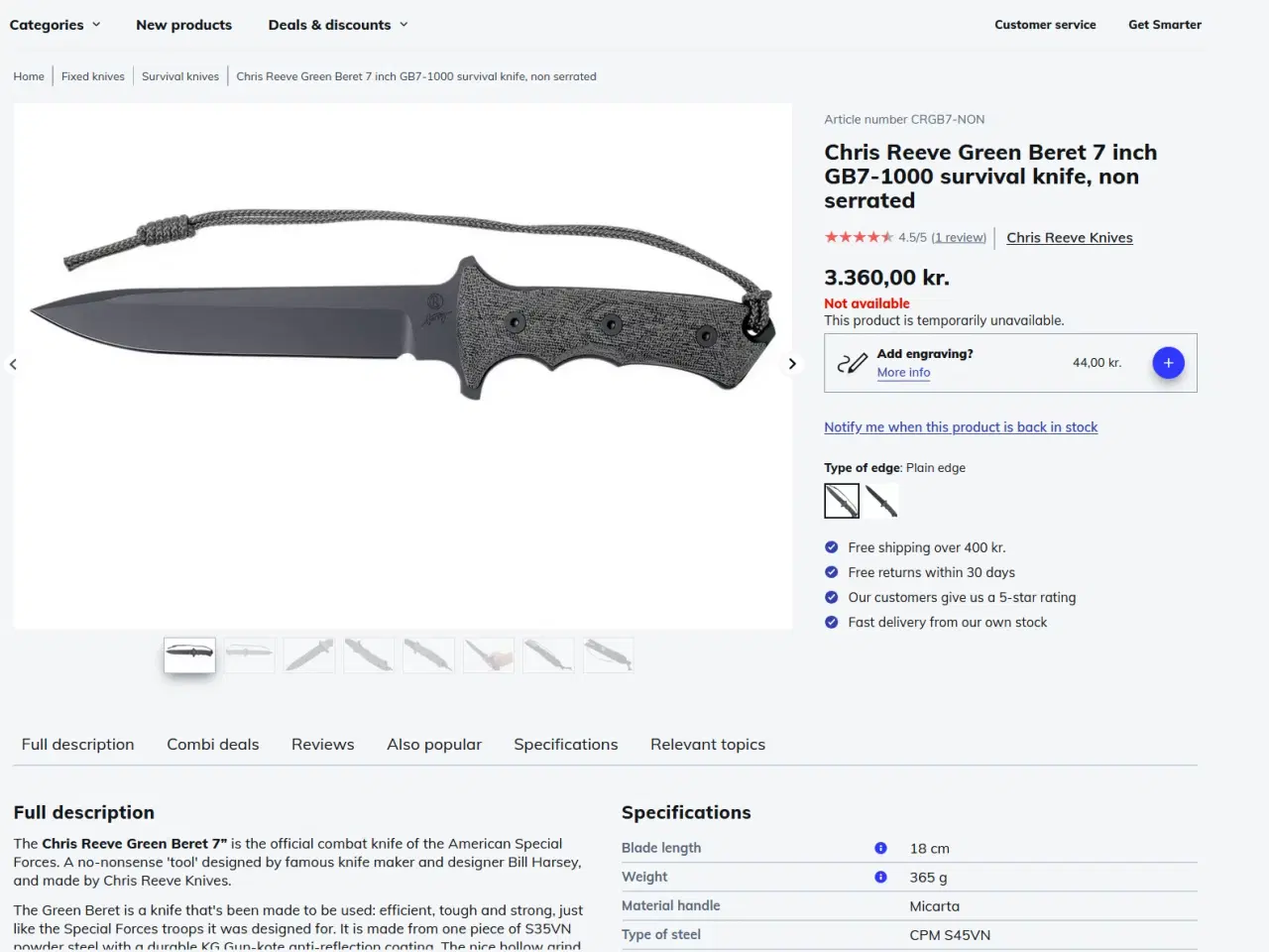 Billede 8 - Chris Reeve Green Beret 7 inch